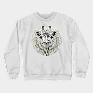 Mandala - Giraffe B&W Crewneck Sweatshirt